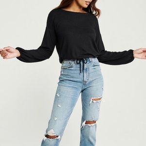 Abercrombie &Fitch Long Sleeve Cozy Cinch-hem Top